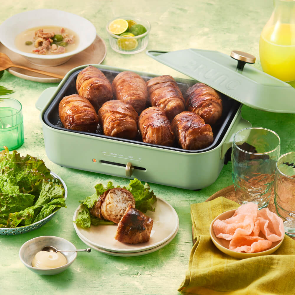 กระทะไฟฟ้าอเนกประสงค์ BRUNO COMPACT HOT PLATE BOE021-GGR สีเขียว